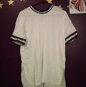 Hollister black and white tunic tee medium